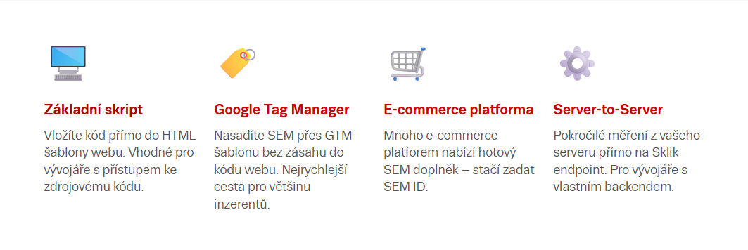 sem, GTM, implementace sem, HTML, seznam event measurement
